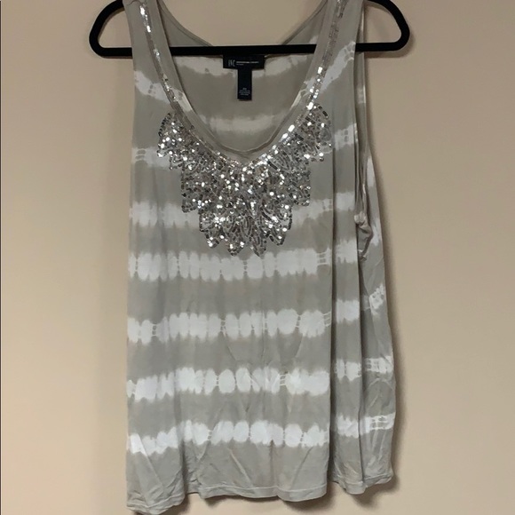 INC International Concepts Tops - grey & white tye-dye tank INC International Concepts Tops - grey & white tye-dye tank